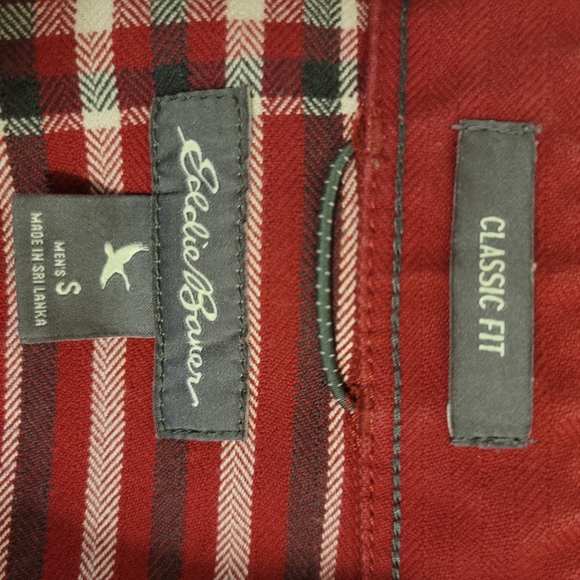 Eddie Bauer tailored 100% cotton cloth plaid fancy snap shirt size small - Picture 4 of 10